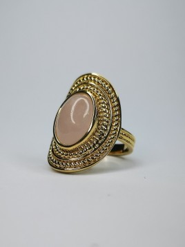 Bague Quartz Rose Plaqué-Or