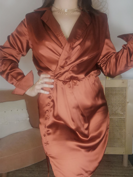 Robe cache-coeur Kiara rouille