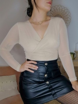 Jupe Cassie en simili cuir...