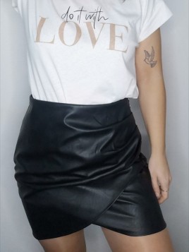 Jupe Ollie simili cuir noir